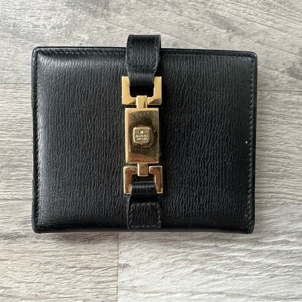 Gucci Black Leather Piston Lock Agenda Cover